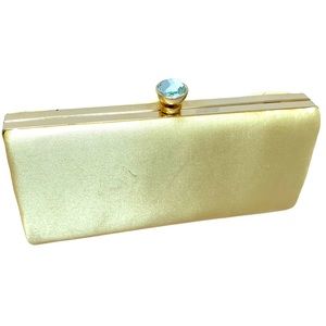 BCBG Pale Yellow Satin Evening Clutch